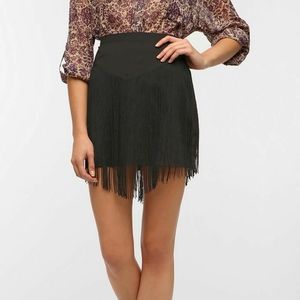 UO Nom De Plume by YAYA black fringe skirt
